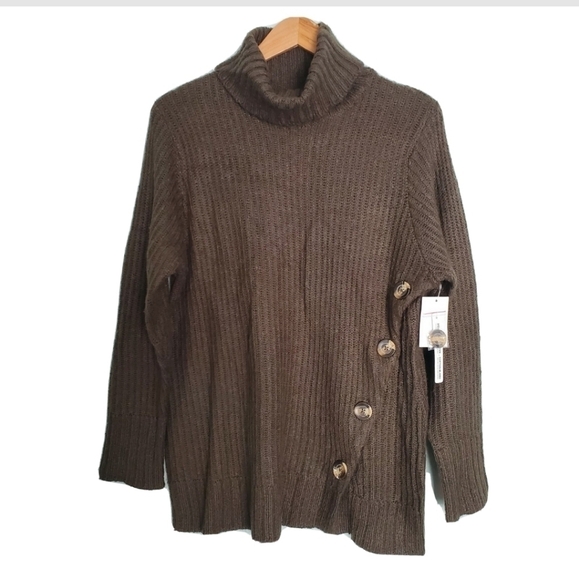 NEW Cloth By Design Green Turtleneck Sweater - Picture 1 of 4